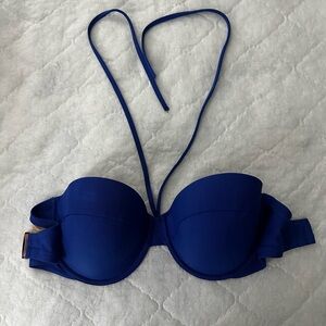 Blue Strapless Bikini Top